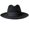 Wool Crushable Fedora Hats for Men Women Black Lightweight Wide