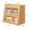 viewcare Bread Box for Kitchen Counter, Double Layer Large Bamboo