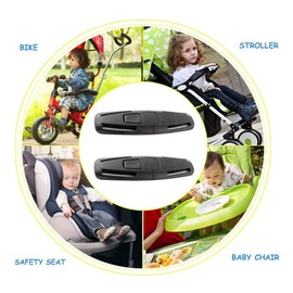 obqo 2 Packs Car Safety Seat Strap Belt Lock Tite Harness Clip Safe Buckle for Baby (Black) …