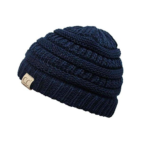 Kids Beanie (NO POM) - Navy