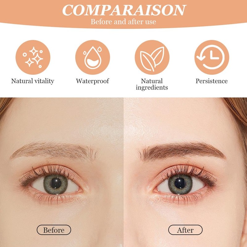 LOPHE Eyebrow Pen with 4 Fork Tip, Long-lasting Waterproof Eyebrow