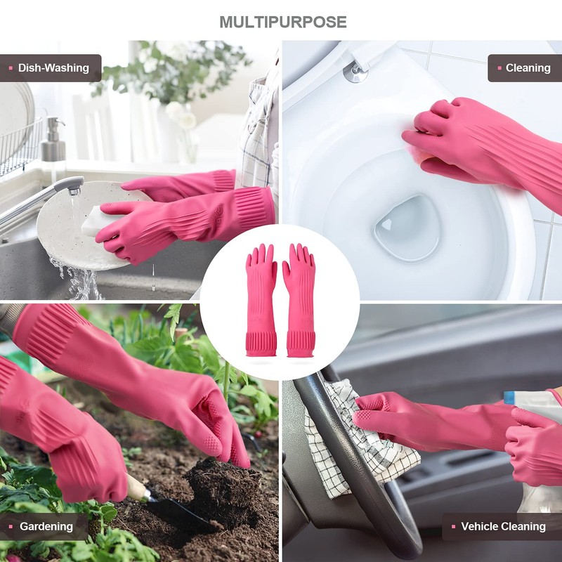 DABOGOSA Mamison 2 Pairs Reusable Waterproof Household Dishwashing Cleaning Rubber