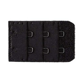 Emefeel Bra Extension Hooks, Size Adjustment, Extension Hooks, 2 Rows x 3 Tiers, 1.3 inches (32 mm) (Set of 3), Black