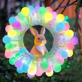 LED Globe String Lights, 33ft 100 LED Connectable Easter String Lights with 8 Modes, Waterproof Easter Fairy Lights for Indoor Outdoor, Party, Wedding, Bedroom, Easter Decorations- Multicolor