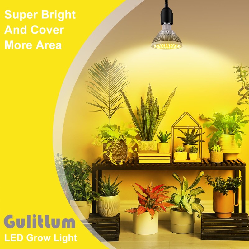 GulitLum LED Grow Light Bulb for Indoor Plants,18W Full Spectrum