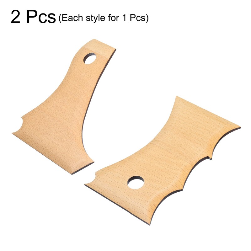 sourcing map 2pcs Pottery Ribs Trimming Tools Beech Pottery Profile