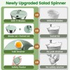 Stainless Steel Salad Spinner 3-in-1, One-Touch Stop and Non-Slip Base,