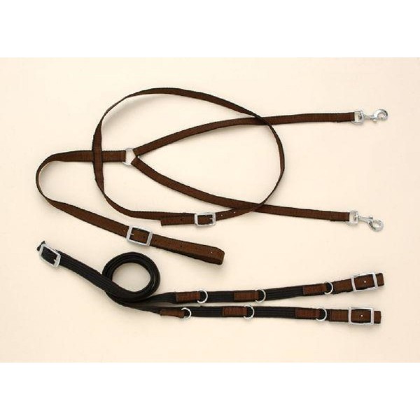 Nylon German Martingale Rein Set Horse Training Device Head Set