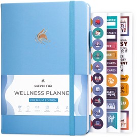 Clever Fox Wellness Journal – Weekly & Daily Health and Wellness Log, Food Journal & Meal Planner Diary for Calorie Counting, Notebook for Medical Condition Tracking, A5 – Light Blue