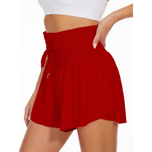 Vsaiddt High Waist Butterfly Shorts for Women High Rise Flowy