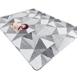 TANOSHII® Baby Play Mat for 79"x59" Playpen, Machine Washable Kids Mat, Cotton,Foldable Crawling Mat for Floor,One-Piece Crawling Mat Non Slip Baby Mat for Floor,Portable Travel (Stripe)