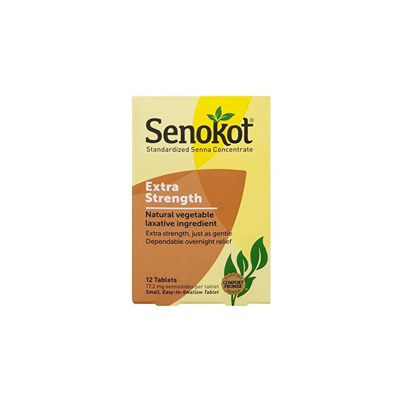 Senokot Natural Vegetable Laxative Ingredient, Extra Strength Tablets, 12 Tablets