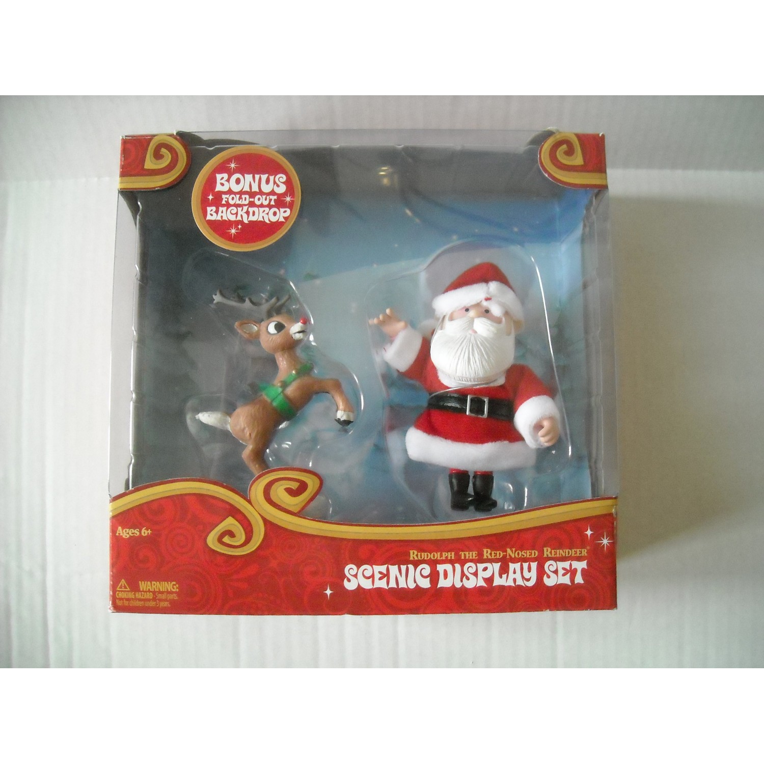 Rudolph the Red Nosed Reindeer Scenic Display Set with Rudolph, Santa ...