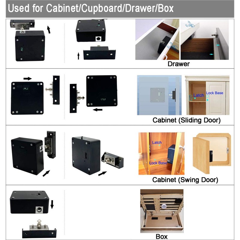 WOOCH RFID Lock Electronic Cabinet Lock, Hidden DIY Lock with