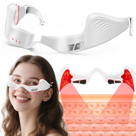 Under Eye Red Light Therapy Device, Red Light Therapy Glasses,Red 650 NM,Red Light Eye Mask for The Treatment of Eye Bags,Dark Circles,Puffiness periorbital for Treating Acne