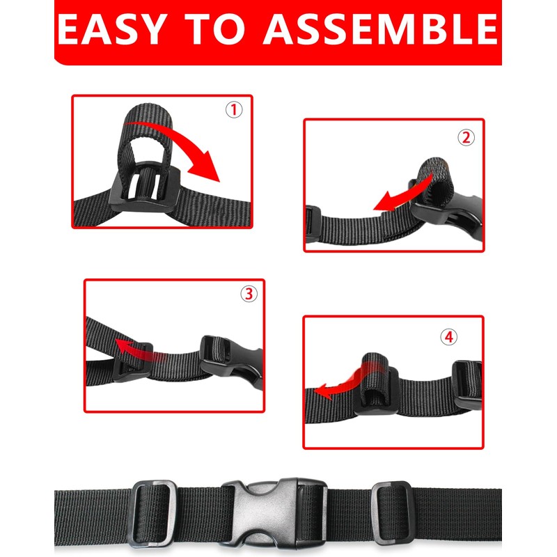 Red Webbing Backpack Bag Straps for Crafts 1 Inch-Durable Polypropylene