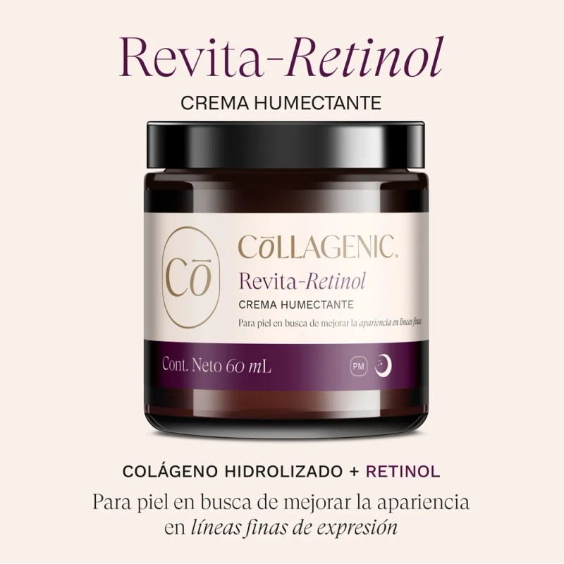 Crema Facial Antiarrugas Con Retinol Y Colágeno Hidrolizado Mixta