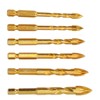 6Pcs Cross Spearhead Drill Bit Carbide Hex Shank Drilling Tool