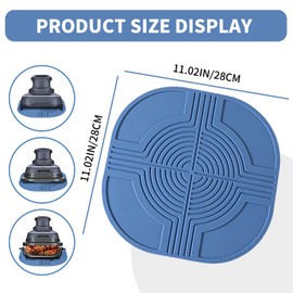 BOMODOTA Silicone Heat-Resistan Mat for Ninja Crispi Air Fryer, Ninja Crispi Air Fryer Accessories Reusable Anti-Slip Countertop Protector, Kitchen Air Fryer Trivet