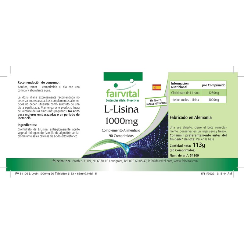 Fairvital High Dose Lysine – 1000 mg – High Dose