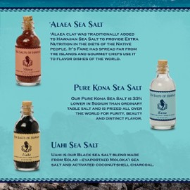 Sea Salts of Hawaii Sea Salt Sampler Box - 3 Count 2oz. Each of Alaea, Uahi & Kona - Made in Hawaii -