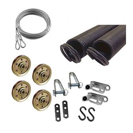 Garage Door Extension Spring KIT Double Looped for 7' High Door 25-42-150 LB (Red)