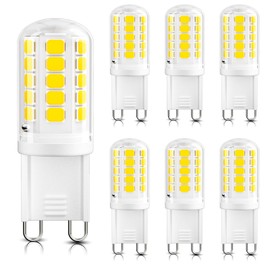 DiCUNO G9 LED Bulb, 5000K Daylight White, LED G9 Light Bulbs 4W, Equivalent to 40W Halogen, Non-dimmable, 400 LM, T4 Bi-pin Base Replacement for Chandelier Light, Home Lighting, 6 Pack