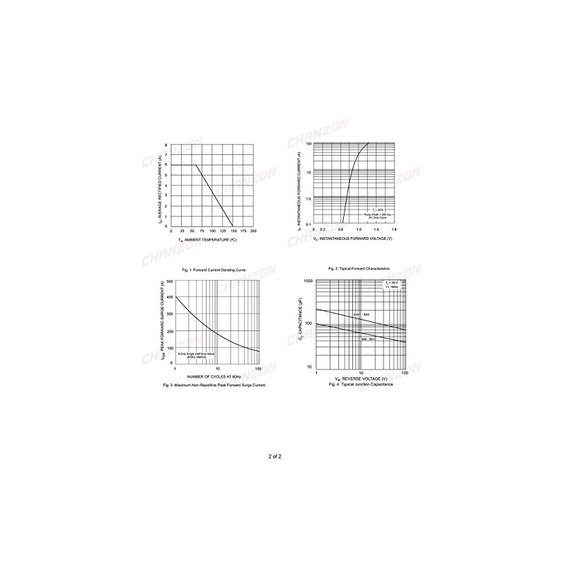 (Pack of 20) Chanzon 6A4 Rectifier Diode 6A 400V R-6