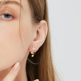 SLUYNZ 925 Sterling Silver Butterfly Cuff Earrings Piercings for Women Teens Wrap Earrings Studs Huggie Crawler Earrings