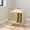 Kiasthome Record Player Stand, Vinyl Record Storage Cabinet Up to
