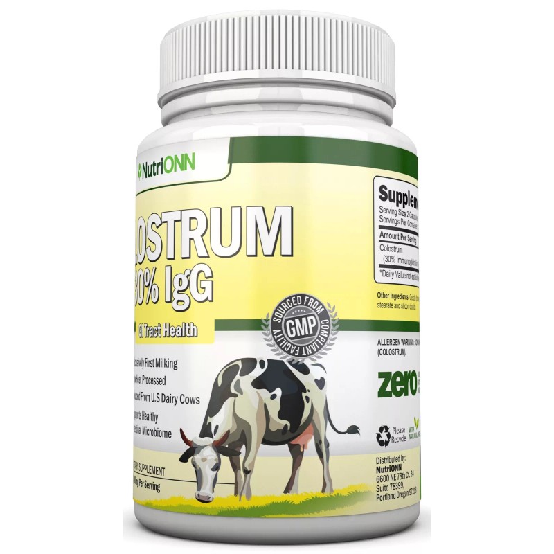 NutriONN Colostrum - 1000mg - 120 Capsules - 30% IgG