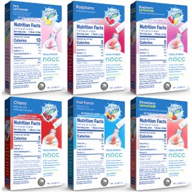 Wyler's Light Singles To Go Drink Mix, Variety 6 Pack, Pink Lemonade, Strawberry Lemonade, Fruit Punch, Cherry, Raspberry, and Raspberry Lemonade (48 Drink Sticks Total)