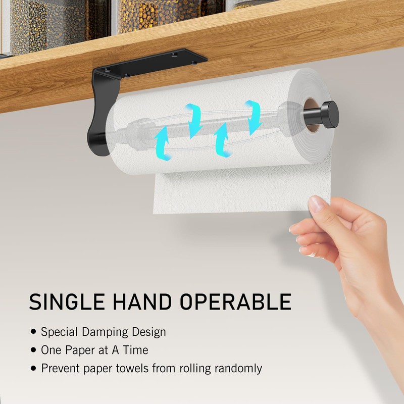 SetSail Paper Towel Holder, Single Hand Operable Paper Towel Holder