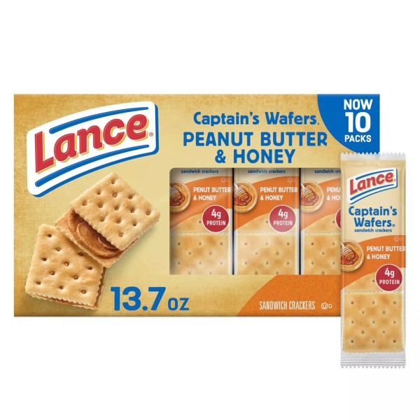 Lance Sandwich Snack Crackers, Captain's Wafers Peanut Butter & Honey,