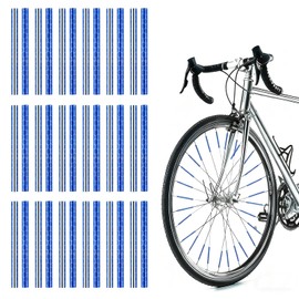 BTtime Bicycle Wheel Spokes, Set of 36, Reflector Wheels, Anti-Theft, Rear Front, Easy Installation, Night Visible, Wheelchairs, Cycling, Cross Bikes (Blue)