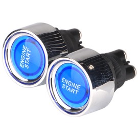 Gebildet 2pcs Universal SPST 12V-24V/50A Press Start Ignition Switch, LED Car Engine Start Stop Button Momentary Start Switch for Car Truck Boat RV ATV (Blue)