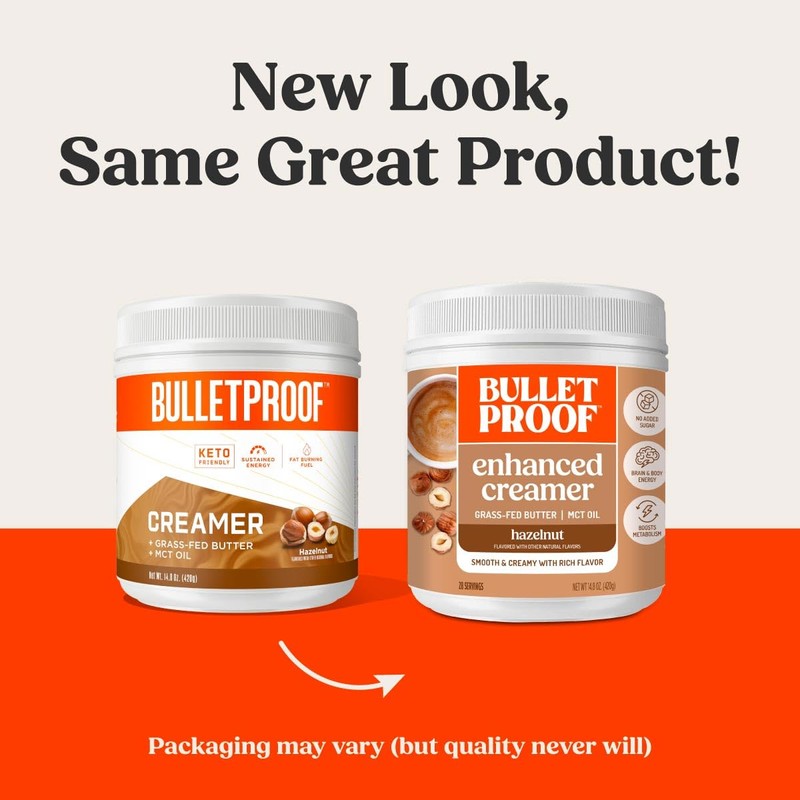 Bulletproof Hazelnut Creamer, 14.8 Ounces, Keto Coffee Creamer with MCT
