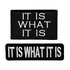 Antrix 2 Pcs Funny It Is What It Is Tactical Military Embroidered Uniform Emblem Applique Patch Hook and Loop Morale Patch for Backpacks Caps Hats Vests Bags Dogs