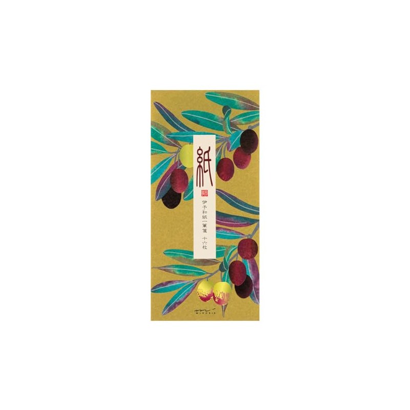 Midori 89592006 Single Pencil Notebook, Autumn Letter, Foil and Olive