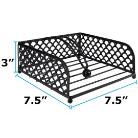 Blue Donuts Elegance Collection Napkin Holder – Napkin Holders for Tables, Dining Table Napkin Holders for Kitchen, Flat Napkin Holder, Black