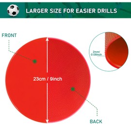 TuXHui Poly Spots Spot Markers for Gym Floor 6inch 9inch 24/30/36 Pcs Non-Slip Rubber Floor Dots Round Agility Markers Flat Cones for Sports Soccer Basketball PE Training, Dance, Classroom Activities