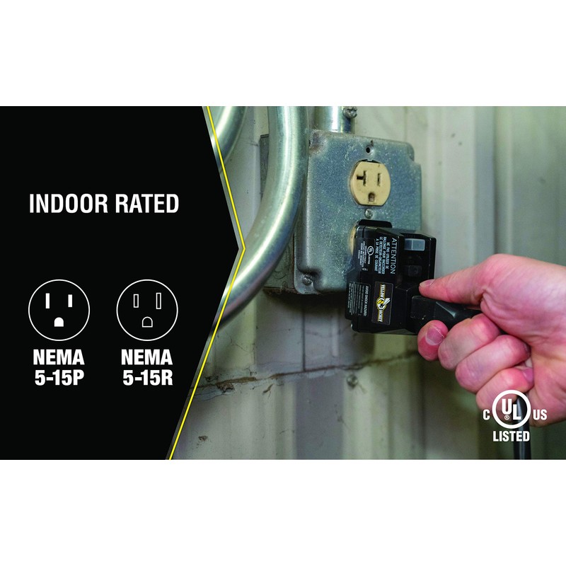 Yellow Jacket 2762, 120-Volt, 15-Amps, 1800-Watts Single Outlet GFCI Adapter,