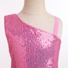 IDOPIP Sequin Pageant Dresses for Girls Kids One Shoulder Formal