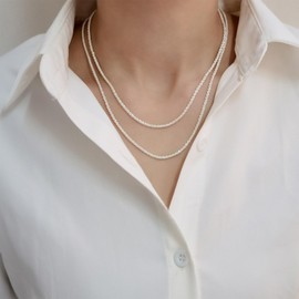 Silver Layered Necklace for Women Dainty Twist Rope Paperclip Chain Choker Necklaces Simple Lariat Y Necklace Trendy Jewelry Gift for Girls (Rope)