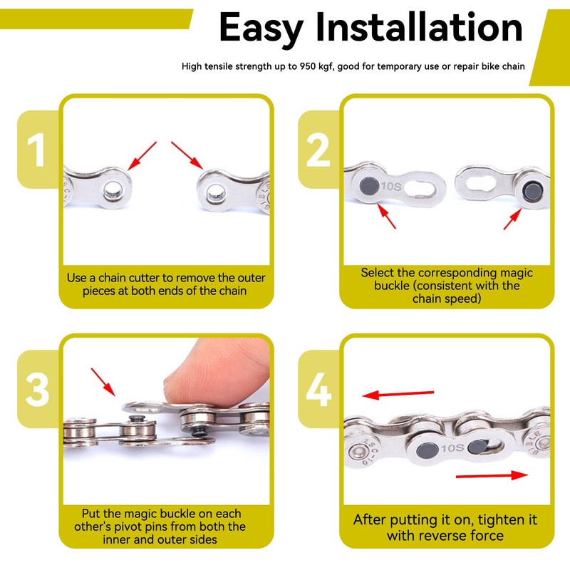 Bicycle Chain Links, 5 Pairs Carbon Steel Quick Release Chain
