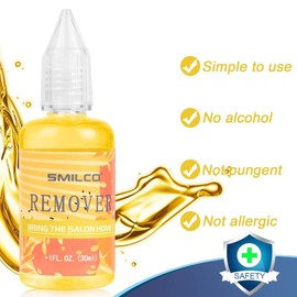 Smilco Tape in Extension Remover, Smilco Wig Adhesive Remover Hair Glue Bonding Residue Remover Hair Replacement Fast Acting Hair Extensions Remover for Lace Wig, Closure, Hairpiece and Hair Systems (30ml) Gel Haircare