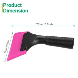 uxcell 2Pcs 5 Inch Shower Squeegee for Glass Doors, All-Purpose Bath Squeegee with Handle for Bathroom Window Mirror Car Glass, Pink