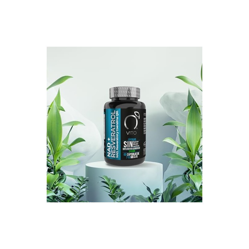 VITO - NAD+ con Resveratrol y Coenzima Q10-60 Cápsulas Veganas