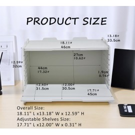 YFS 5 Tier-Desk File Organizer, Stackable Paper Tray, Printer Paper Storage for Office, Sorter Organizer for Letter/A3 Office File Folder Holder -White (Horizontal-5tray(with 4 Adjustable Shelves))