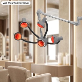 Wall Mounted Infrared Hair Dryer, 5 Heads Infrared Heat Lamp, 750W Adjustable Temperature Salon Heat Lamp, Hair Color Processor Accelerator Heater Lamp